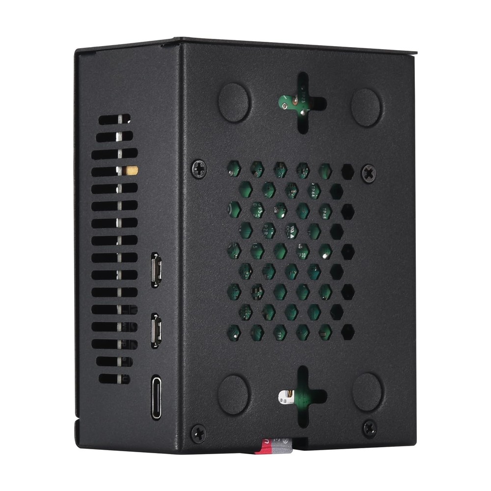 Metal Case for Raspberry Pi 5, Support 5 Active Cooler, PCIe Black