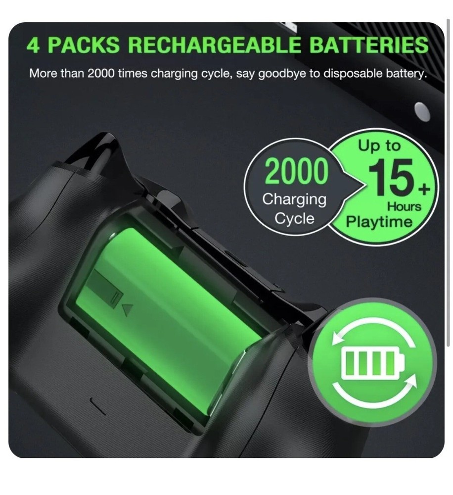 Charging Dock& Rechargeable Battery Pack for Xbox One Xbox Series X|S Controller