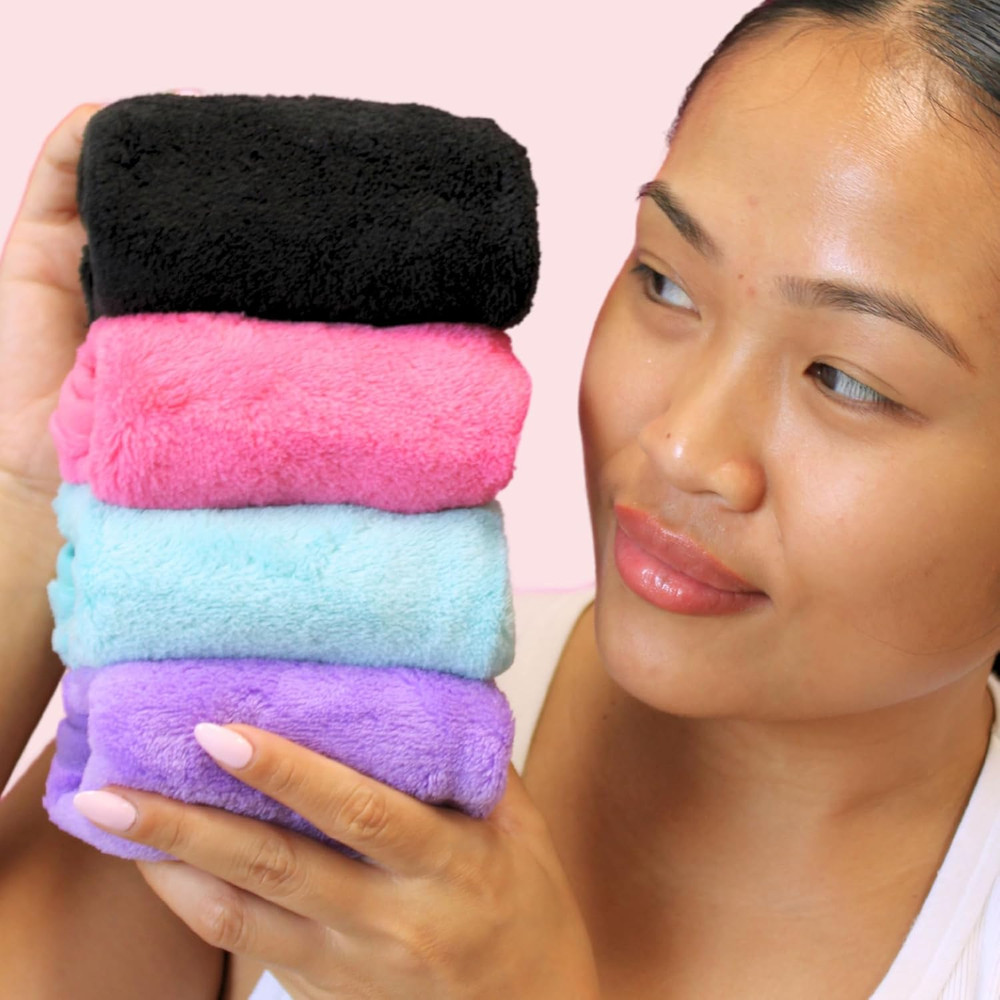Makeup Remover Cloths - Reusable Microfiber Face Towels to Cleanse & Remove Make