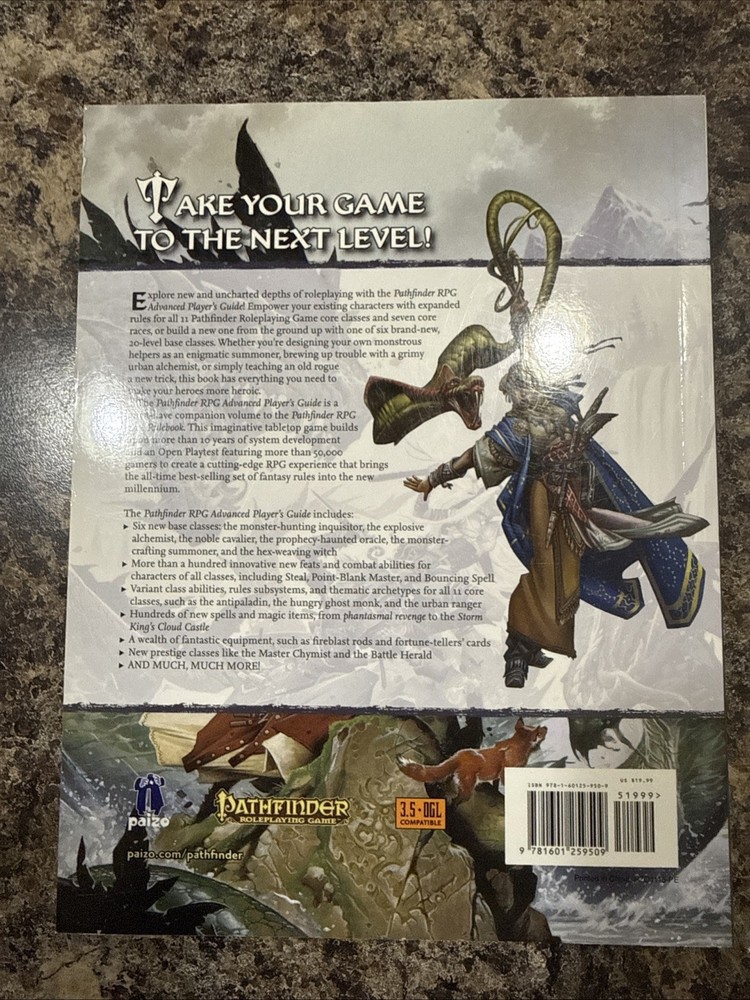 Pathfinder Advanced Players Guide (2017, 1st Print) Softcover AD&D PB Book