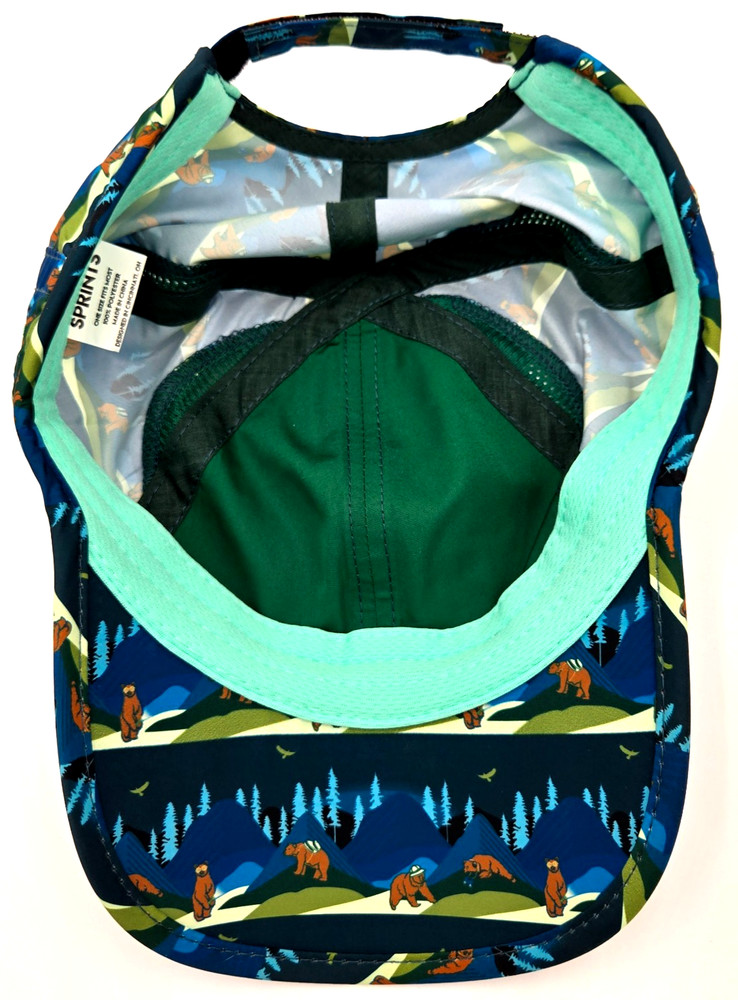 Sprints Running Golf Cap Bear Mountain Print Adjustable Lightweight Hat Marathon