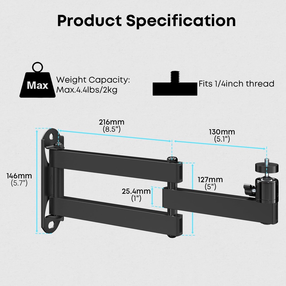 Foldable Projector Wall MountCeiling Wall Projector MountUniversal Adjustable...