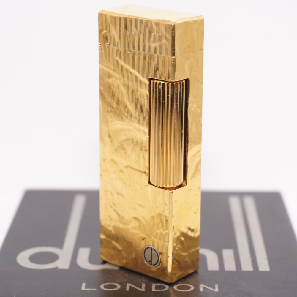 Dunhill Lighter Gold plate Silk Moire Pattern_Ultrasonically cleaned