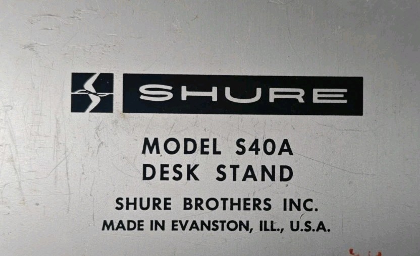 VINTAGE SHURE # S40A DESKTOP MICROPHONE STAND