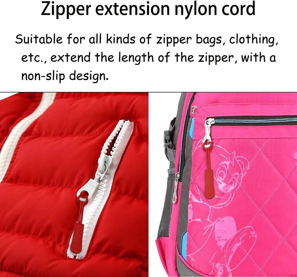 20PCS Red Bright Zipper Puller Helper Nylon Zipper Pulls Tab Extension For Bags