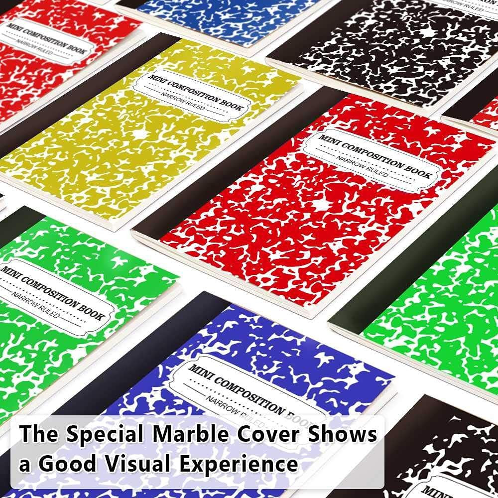 Composition Notebook, Mini Sized 30 Pack 5 Colors Narrow Ruled Mini Composition