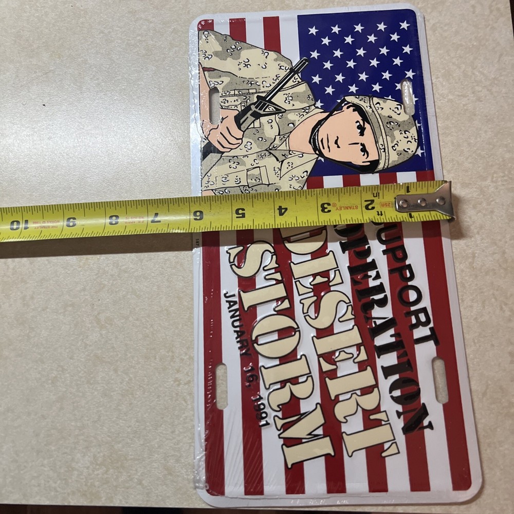 1991 SUPPORT DESERT STORM SPECIAL ISSUE VANITY LICENSE PLATE