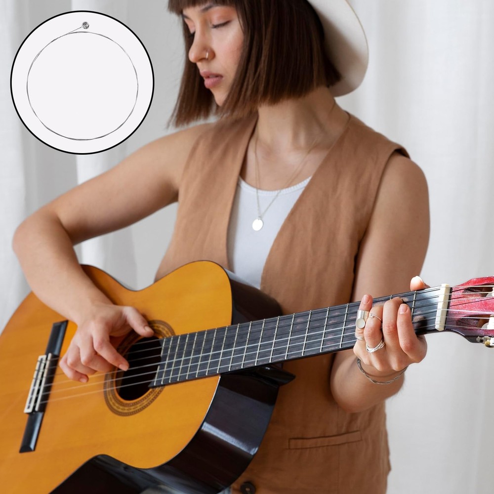 5 Pack High E String Acoustic Guitar, Guitar Strings Bright Silver