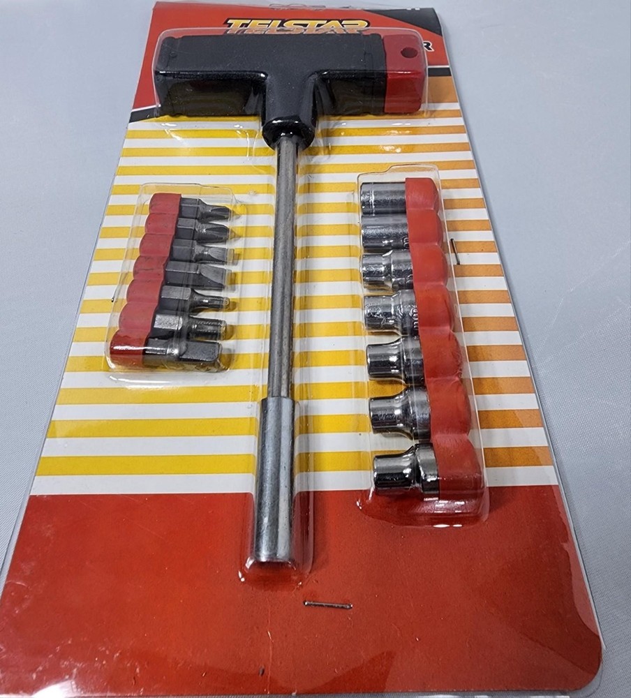 T-Handle Bit & Socket Screwdriver Set with Multiple Bits & Sockets 15 Pieces New