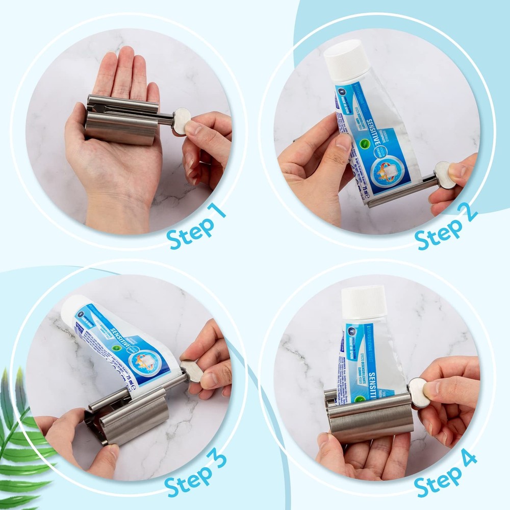 Toothpaste Tube Squeezer Dispenser 3PCS Toothpaste Roller Squeezer Tool Metal...