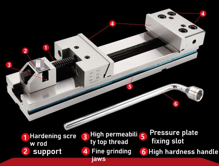 Jaw Width Precision CNC Milling Modular Vise 0.005mm precision GT100 4" 100mm