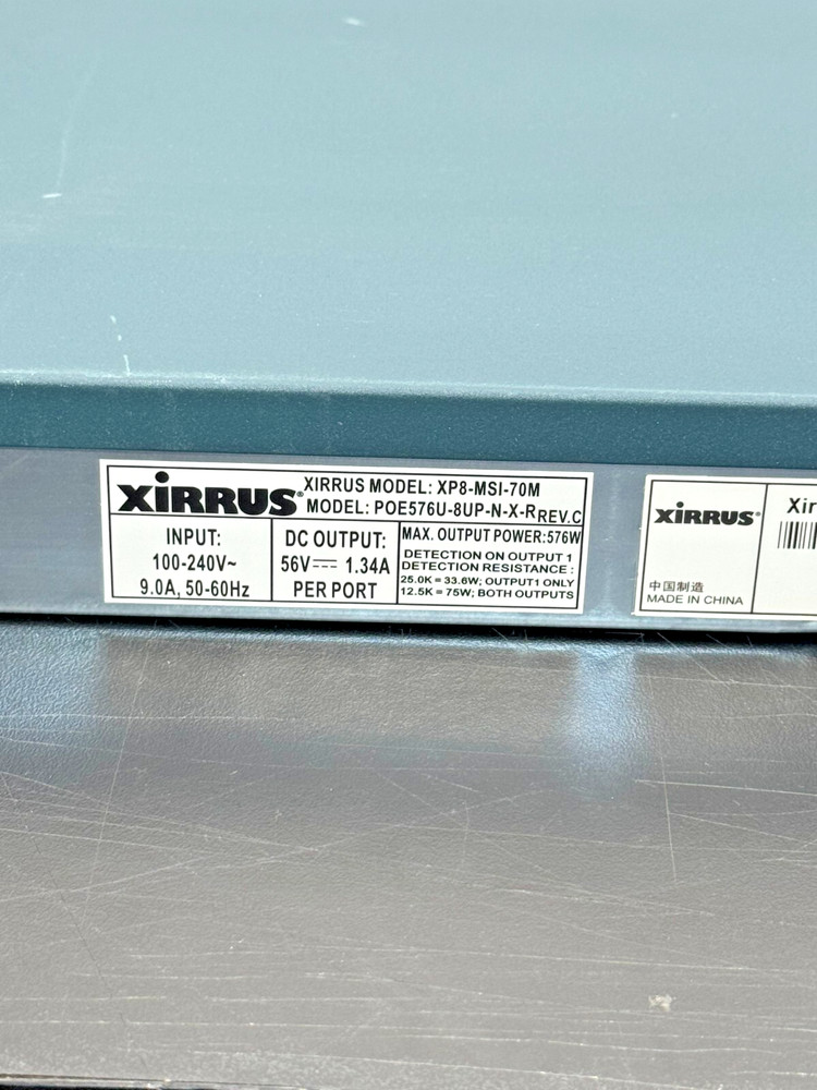 Xirrus XP8-MSI-70M 8-Port PoE Injector