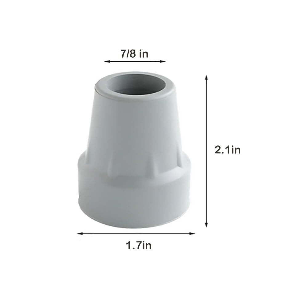 Crutch Tips 7/8 Inch Heavy Duty Rubber Cane Tips Replacement 6PCS Black