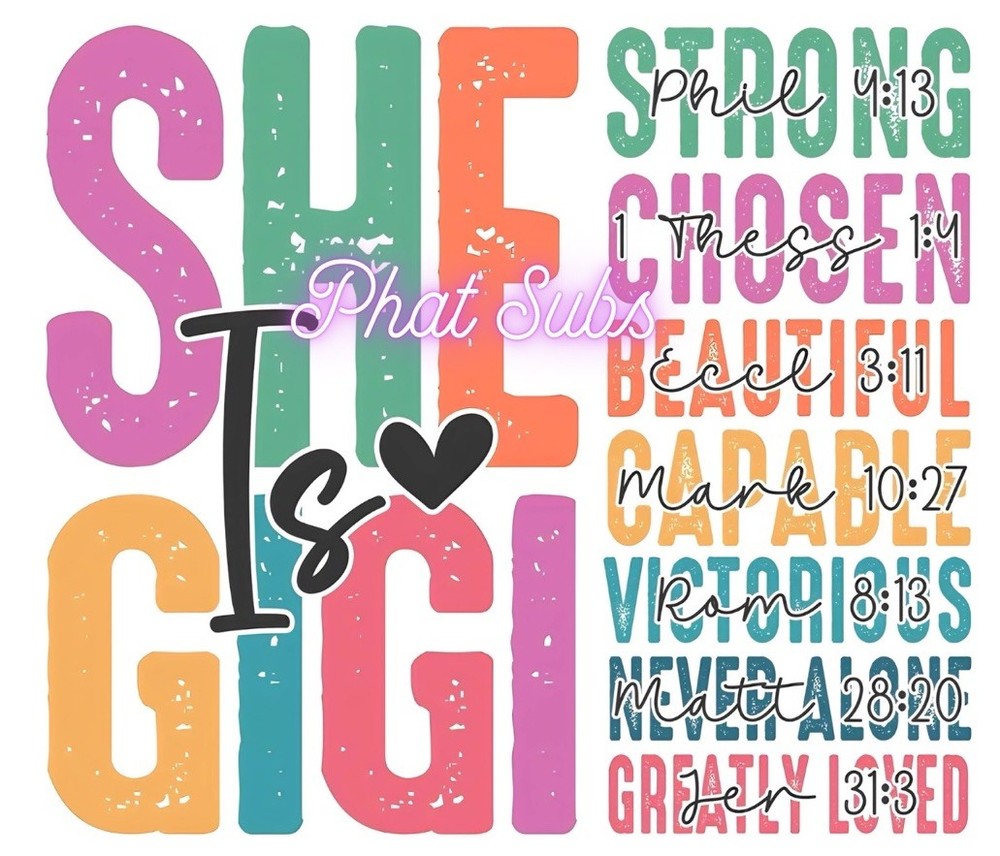 Sublimation Print She Is GiGi Ready To Press Heat Transfer
