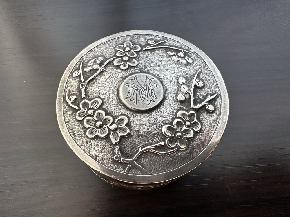 Antique Chinese Export Solid Silver Trinket Box ZEESUNG