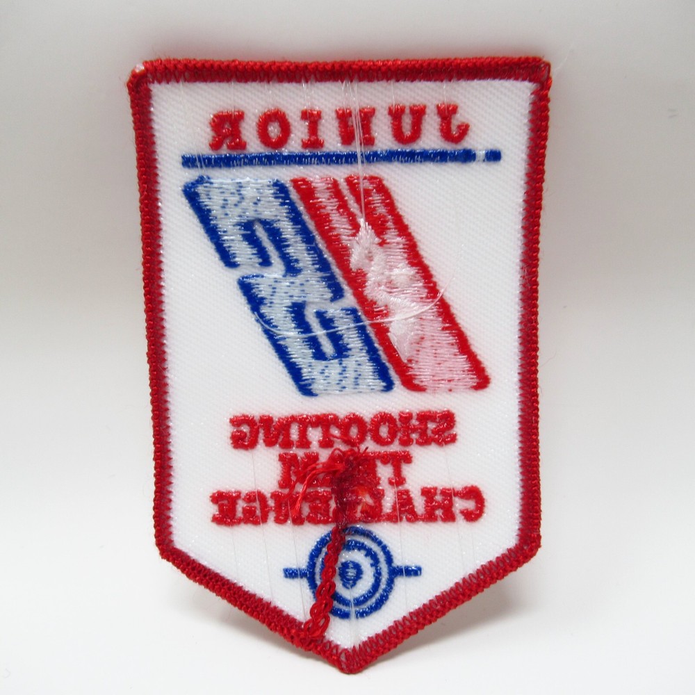 Junior US Shooting Team Patch Challenge Logo Red White Blue Iron On