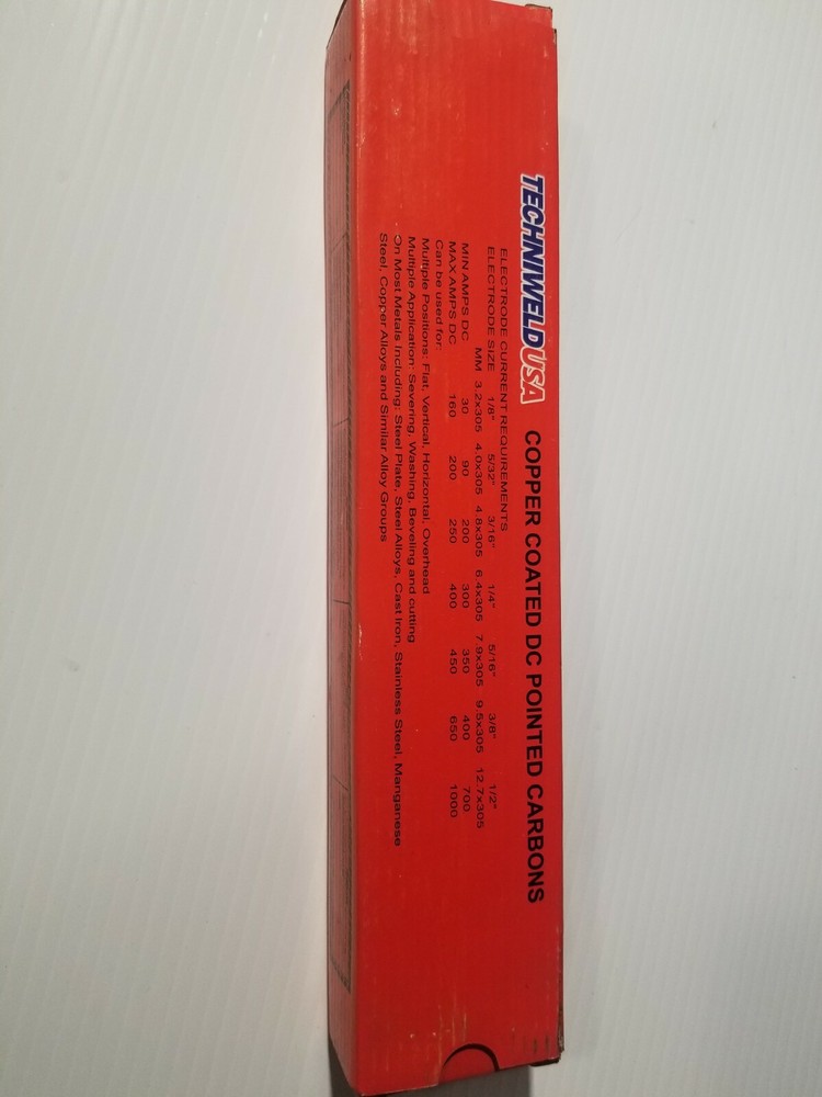 2 Boxes Techniweld Copper Coated Dc Pointed Carbons 3/16 × 12" 50 Pcs 2 Boxes
