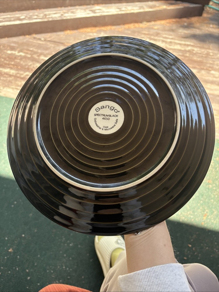 3 Sango Spectrum Black Dinner Plates