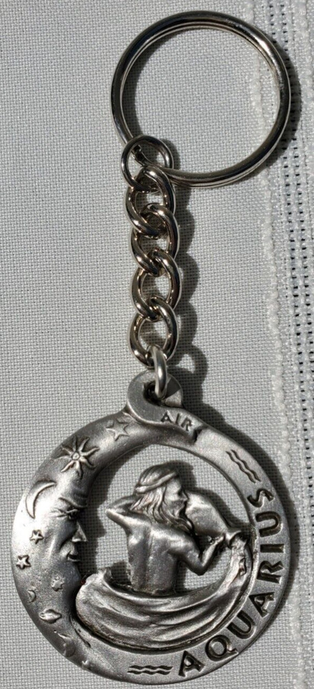 Aquarius Pewter Key Chain