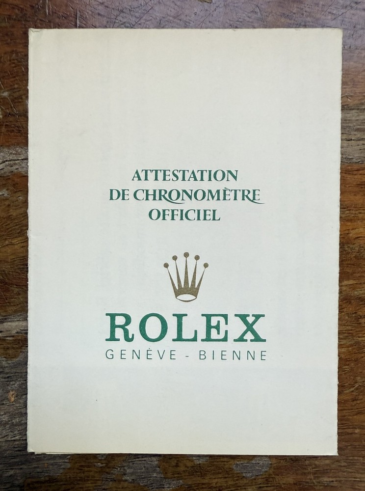 Vintage genuine Rolex Guarantee