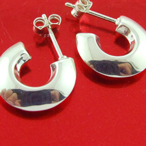 Earrings Genuine Real Hallmarked 925 Solid Sterling Silver Stud Hoop Design