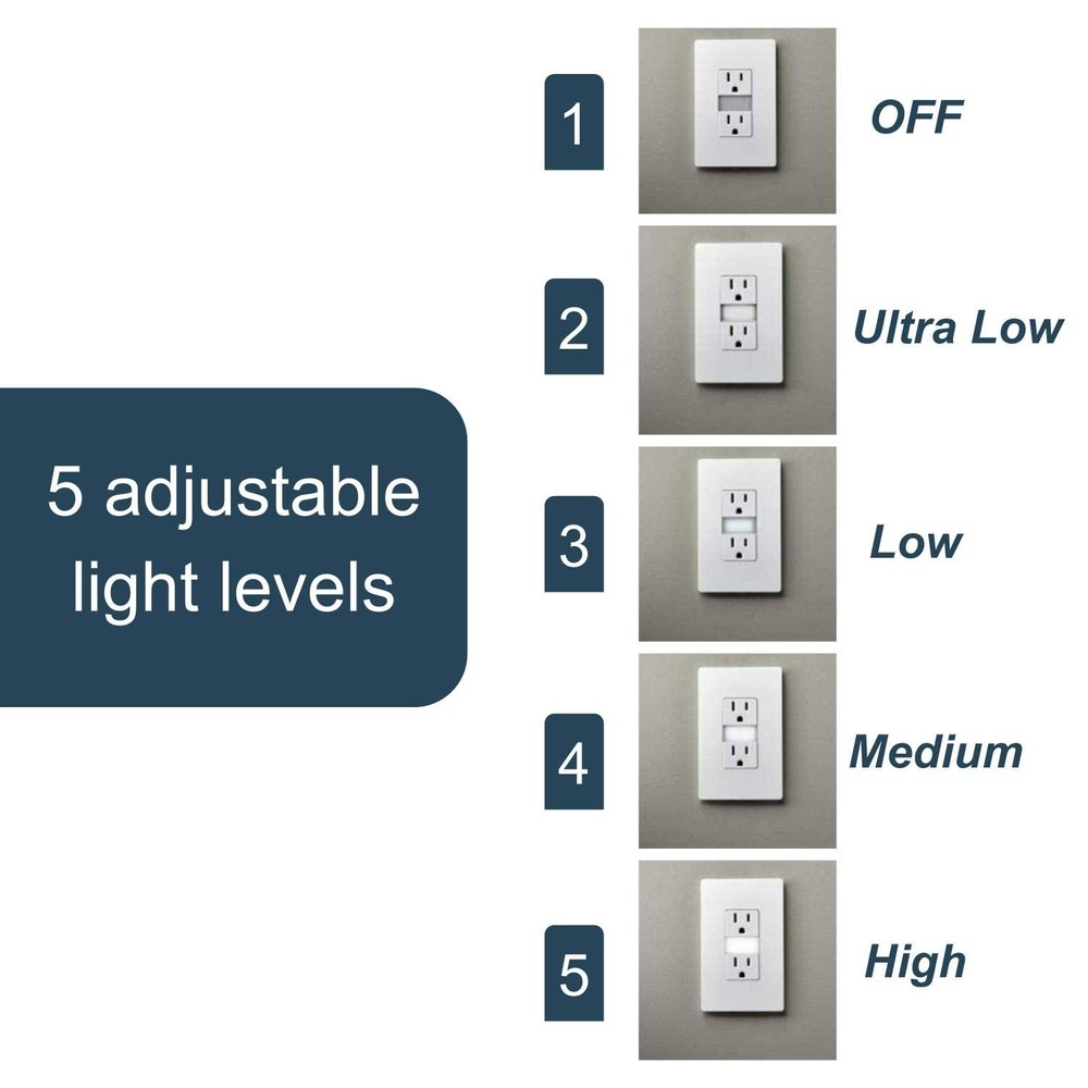 Legrand radiant Adjustable LED Night Light Outlet, Nightlight Electrical Outl...