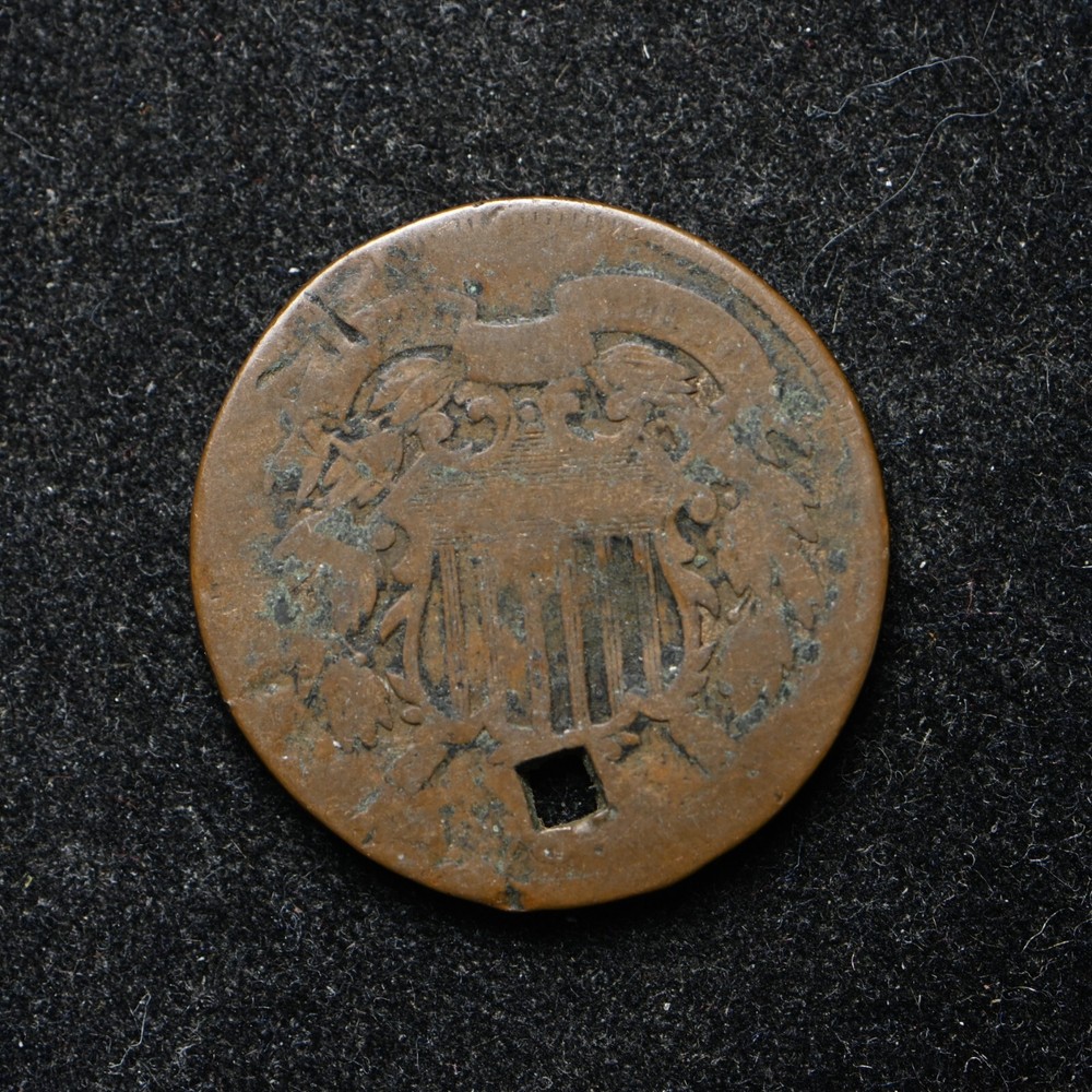 Two Cent Piece w/ square punch hole (bb16698)