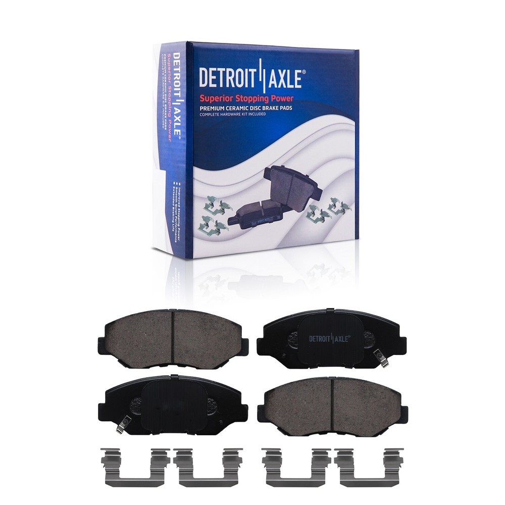Front and Rear Ceramic Brake Pads w/Hardware Kit for 2003-2008 Honda Pilot