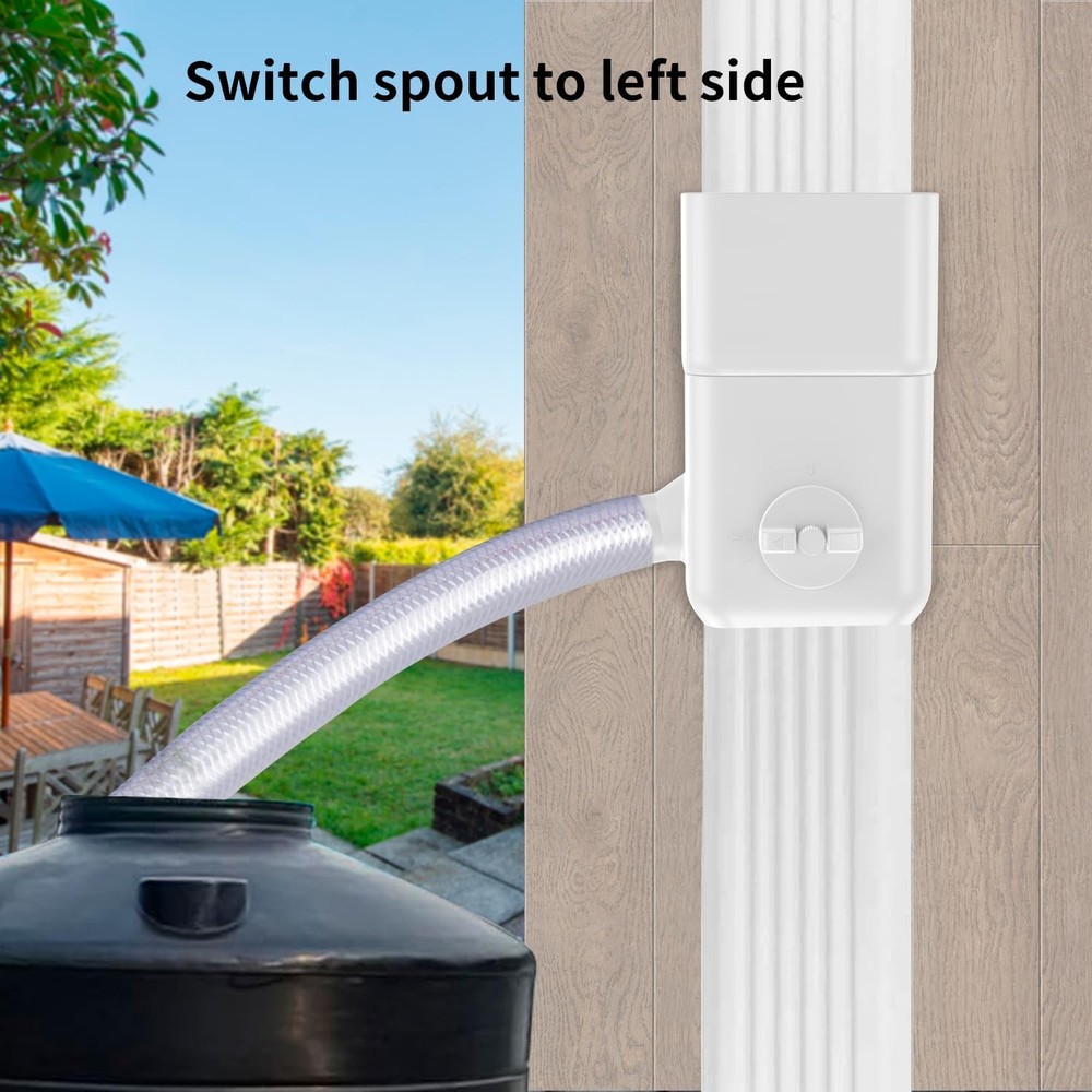 Downspout Diverter, Rainwater Diverter Fits for 3"x4" Oversize White