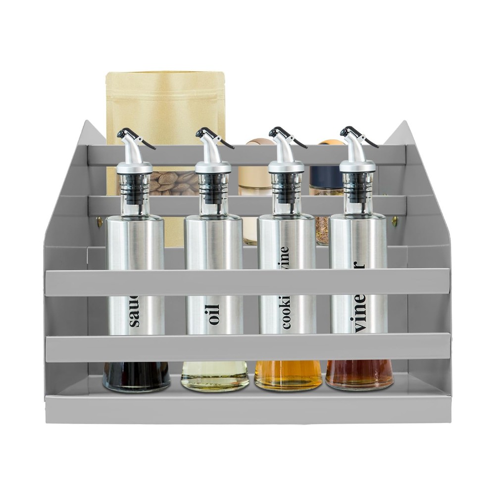 Pull Down Cabinet Organizer 2 Tier Pull-Out Cabinet Wall Shelf Spice Dishes Rack