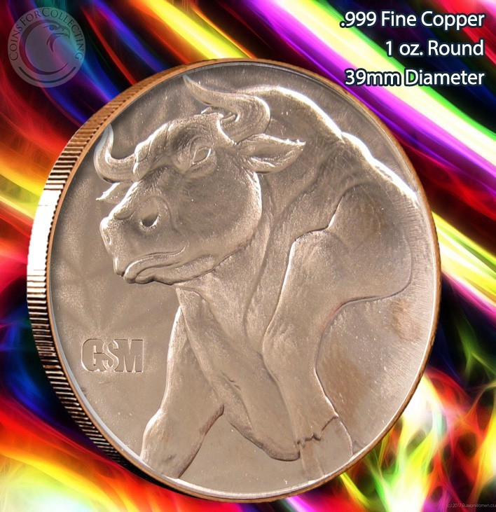 "Bull and Bear GSM" 1oz .999 Copper