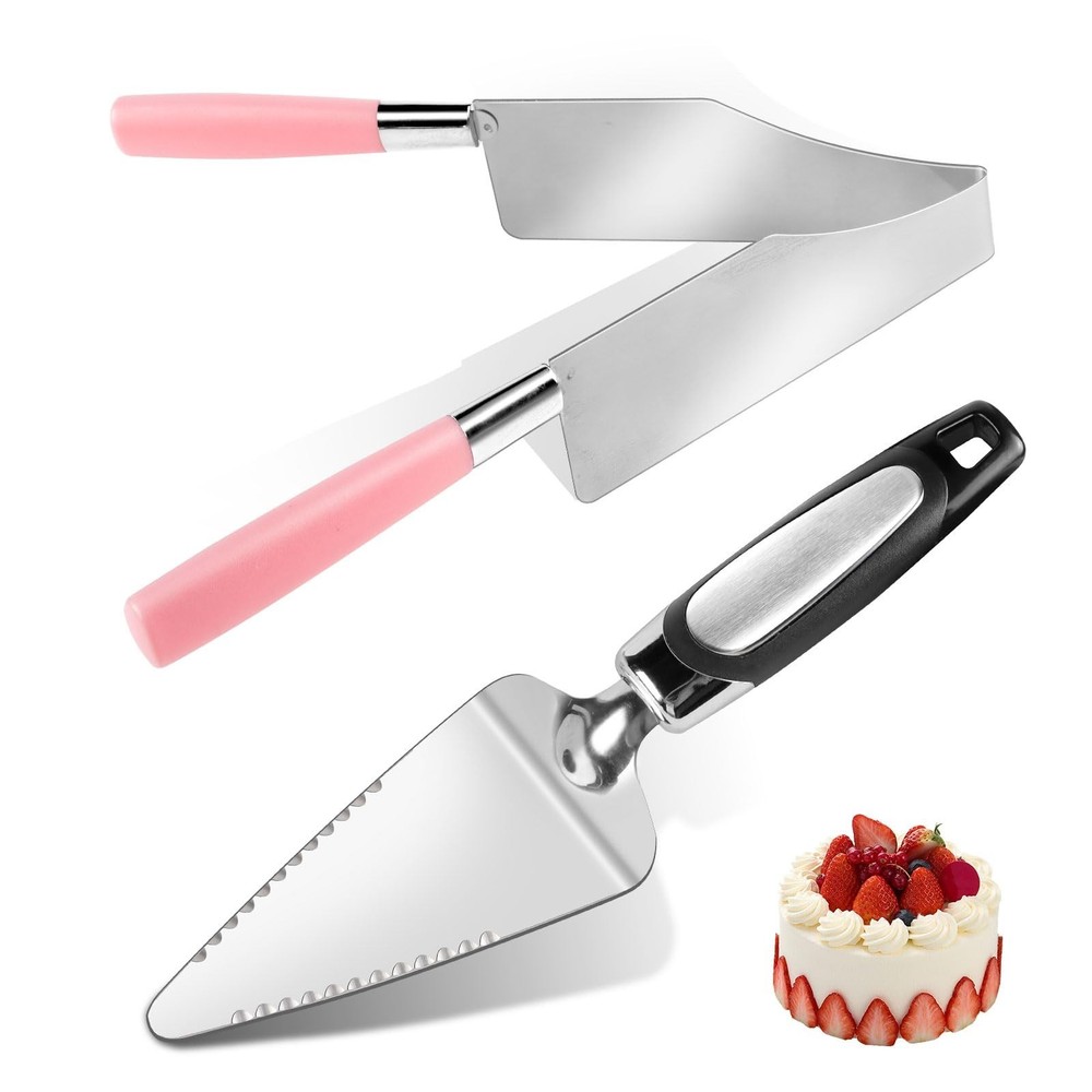 2 Pcs Cake Slicer Cutter and Multi Function Cake Server Stainless Steel Set f...
