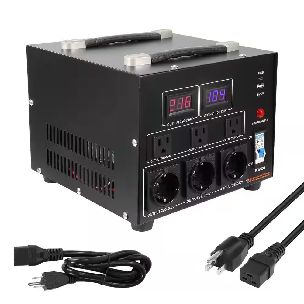 5000-Watt Voltage Converter Transformer, Step Up/Down 110V-220V, for Single-Phas