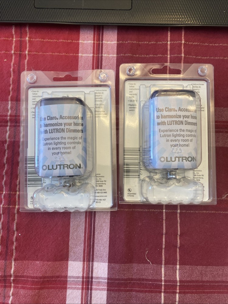 2 Pack LUTRON Claro Switch, 15A, FOUR Pole Light Switch Interruptor CA-4PSH-WH