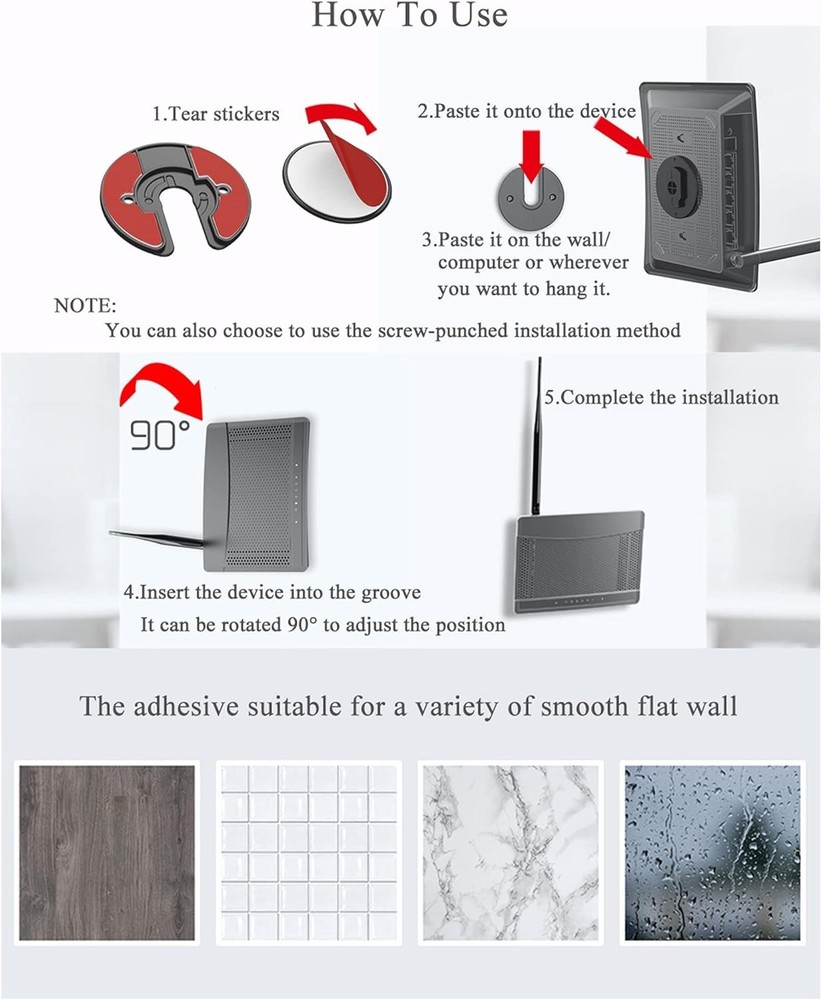 Universal Adjustable Tablet Wall Mount - 90° Rotating for iPad/Kindle, 2-Pack