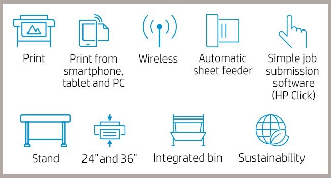 HP DesignJet Studio 36" Wide Format Plotter Color Printer CAD Arch Plans Printer