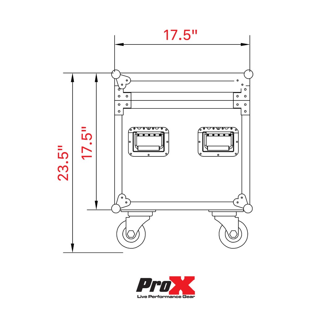 2 PROX ATA Flight Road Case DJ Utility Multipurpose Trunk w/ 4" Wheels