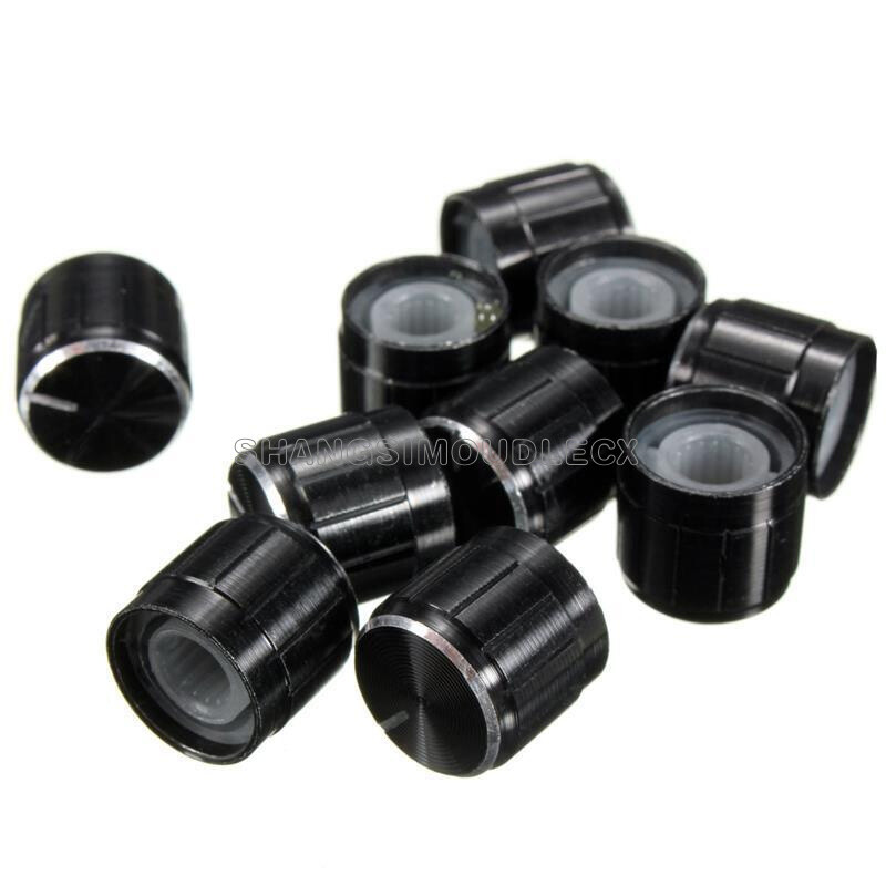 10PCS Volume Control Rotary Knobs For 6mm Slide Knurled Shaft Potentiometer NEW-