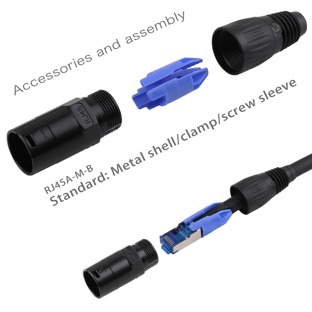 Ethercon Cable Mount Connector 10 PCS Toronce RJ45 Network Adapter Part
