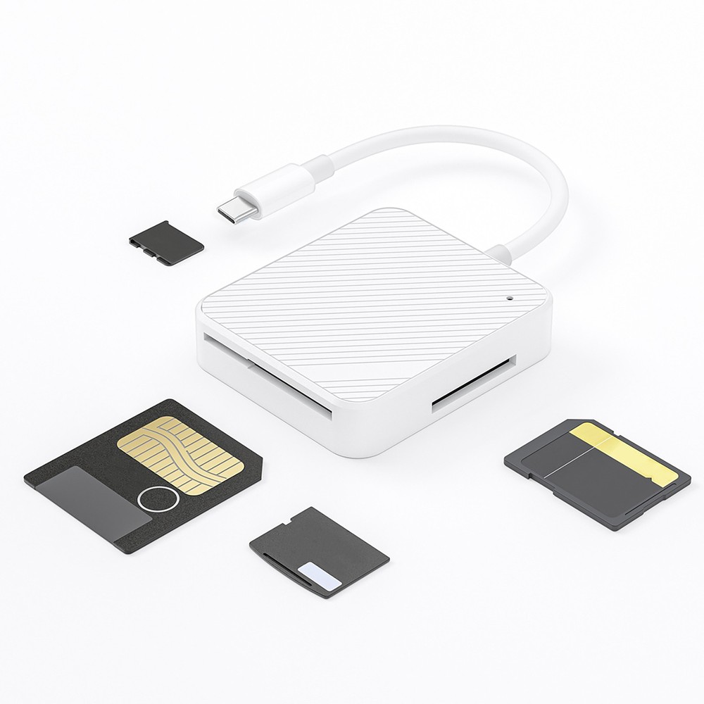 USB-C M2 SD SM XD Card Reader Compact Flash Reader 4-Slot Memory Card Adapter
