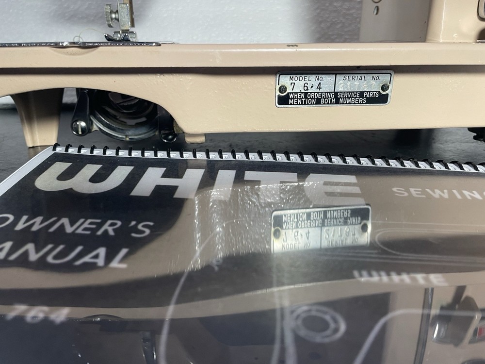 White Model 764 Sewing Machine With Manual