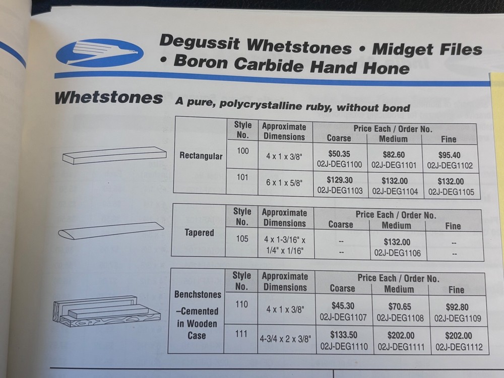 1 FALCON DEGUSSIT WHETSTONE. #105. MEDIUM. POLYCRYSTALLINE RUBY STONE (H132)