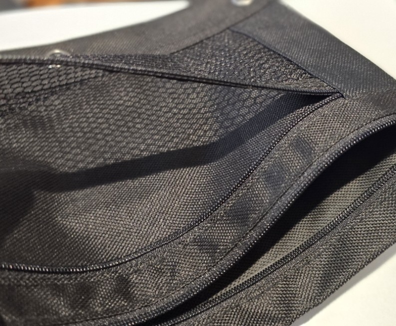 Pencil Pouch for 3 Ring Binder, 2 Pockets - Black - 5 PACK