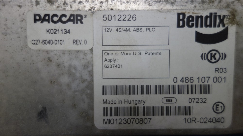 PACCAR Bendix ABS Module K021134 Q27-6040-0101