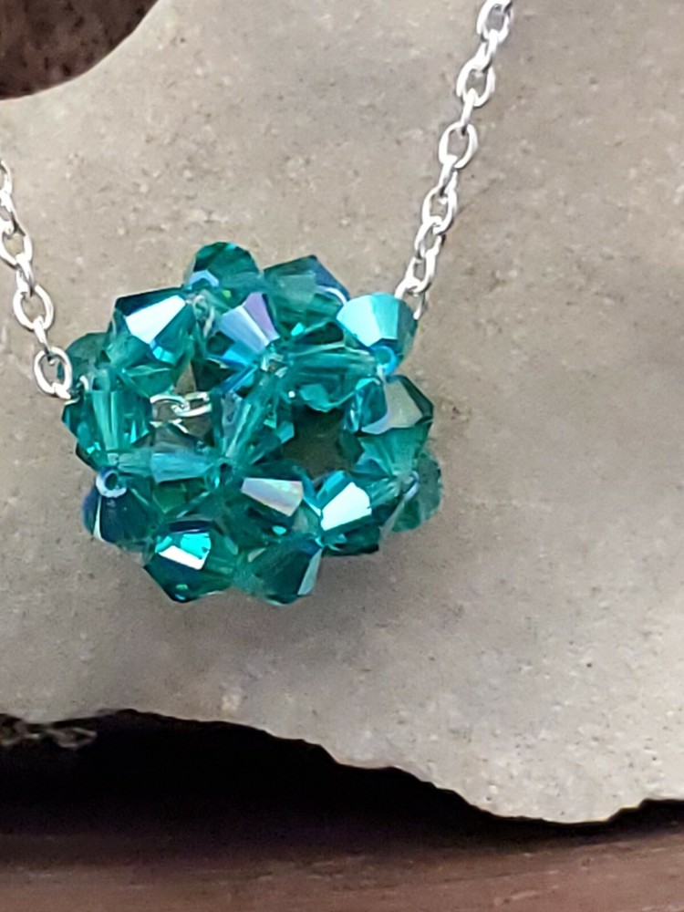 Handmade Multifaceted Bead Pendant Necklace