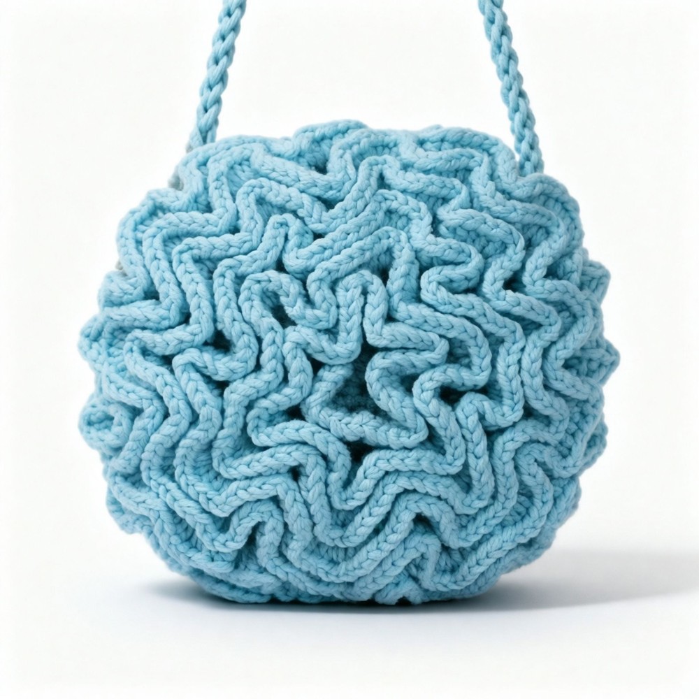 Round Ruffle Flower Bag Crochet Pattern – PDF + Video Tutorial with Step-by-Step