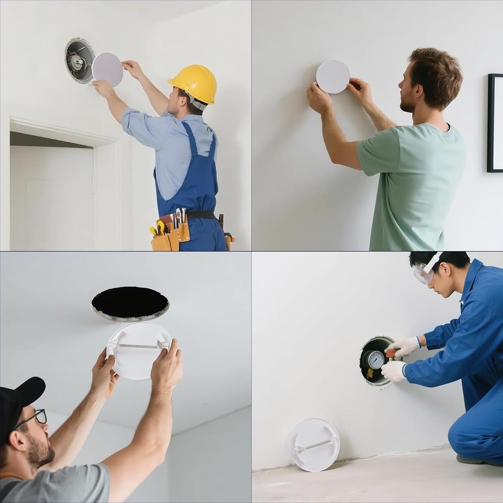 Access Panel Round 5 Inch Spring Clip Plastic White Wall Ceiling 2 Pack