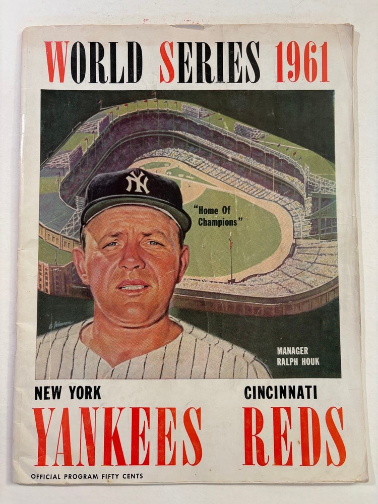 1961 NY Yankees vs Cincinnati Reds World Series Program FAIR Condition.