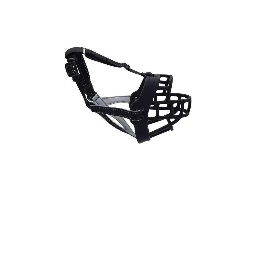 Soft Basket Muzzle Dog biting chewing barking flexible silicone padded Size 3
