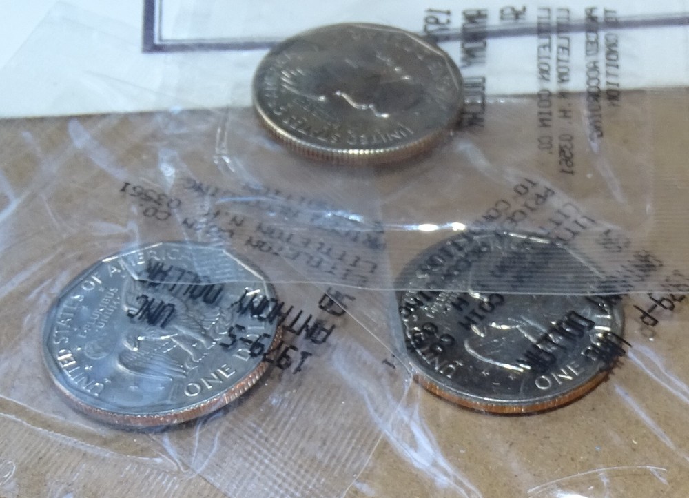 Susan B. Anthony Dollar Coins (P. D. & S.) First Year Set Uncirculated
